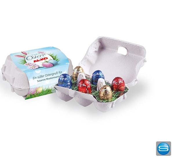 Osternest mit Lindt Lindor Eiern in Eierkarton