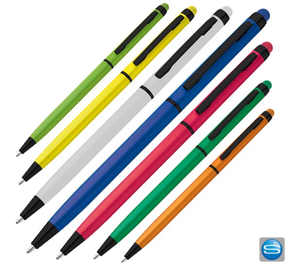 Schlanker Metall Kugelschreiber mit Logo gravieren