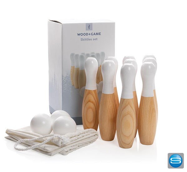 Kegelset aus Holz mit Ihrem Logo