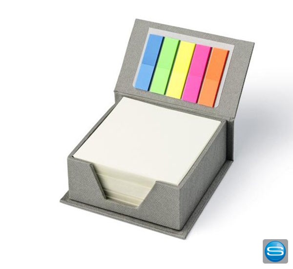 Notizblock mit Haftmarkern als Werbemittel