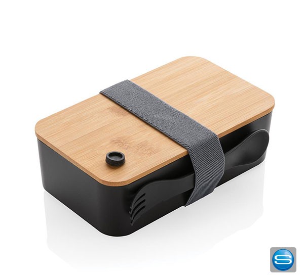 Lunchbox inklusive Göffel und Bambusdeckel als Werbemittel