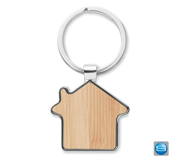 Schlüsselanhänger mit Bambus Detail als Werbegeschenk