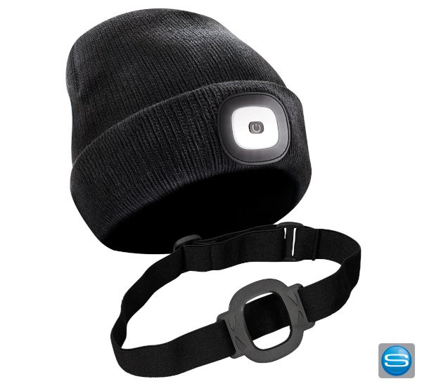 Beanie mit Frontlicht und Stirnband als Werbeartikel