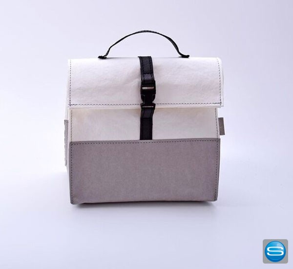 Tasche in Lunchboxform aus Papyr als Werbeartikel