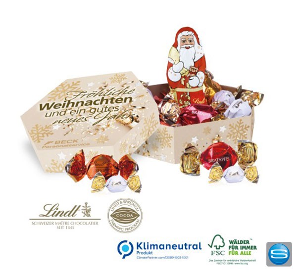 Lindt Präsentbox Maxi als Werbegeschenk zu Weihnachten