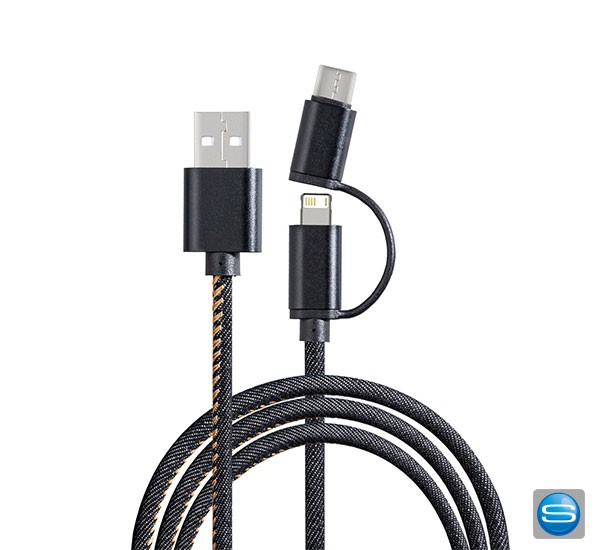3in1 Ladekabel in Jeansoptik als Werbemittel
