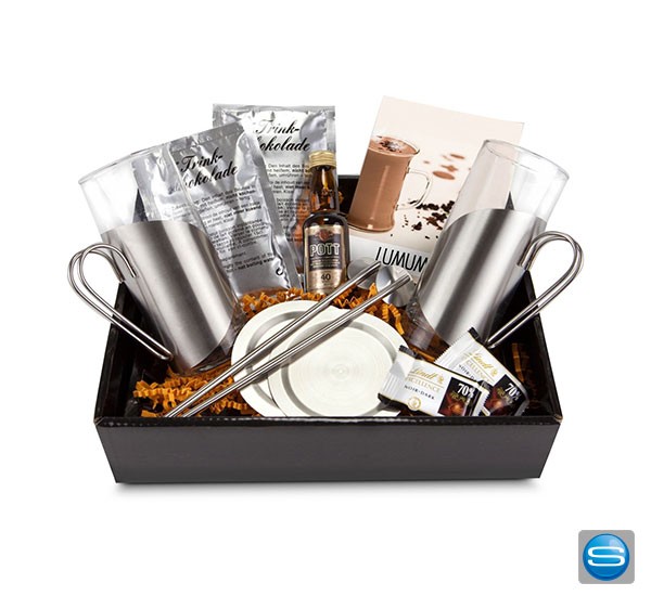 Heiße Schokolade Geschenkset mit Logo bedrucken