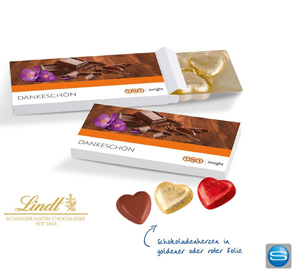 Lindt Schokolade in bedruckter Präsentbox