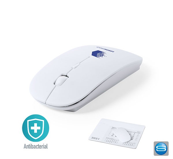 Antibakterielle Computermaus als Werbegeschenk mit eigenem Logo bedrucken