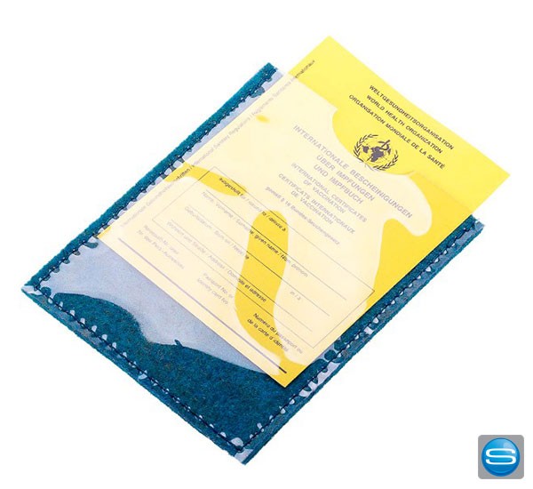 Impfpasshülle aus Filz und Klarsichtfolie als sinnvolles Werbegeschenk