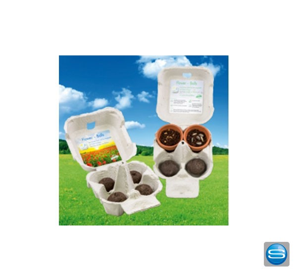 Grüne Mix Box oder Blumenball Box als Give Away mit Logo bedrucken