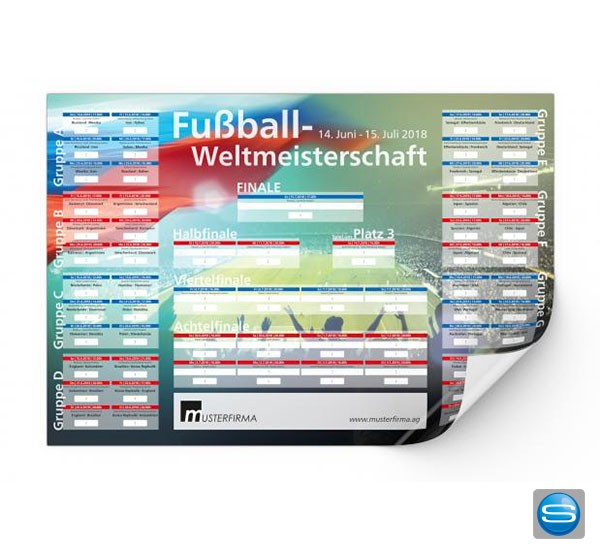 Selbstklebendes WM-Planer Plakat mit Logodruck