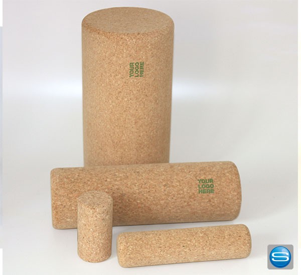 Massagerolle aus Kork mit Logo bedrucken