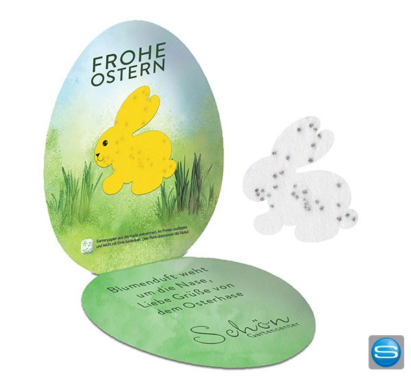 Samenpapier im Klappkärtchen als individuelles Werbegeschenk