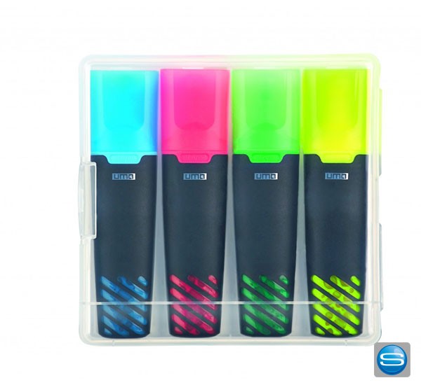UMA Textmarker Liqeo 4er SET mit Logo bedruckt