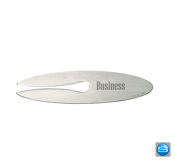 Stylischer Brieföffner in besonderer Edelstahlform als Werbegeschenk