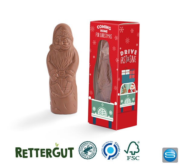 Rettergut Weihnachtsmann als Werbegeschenk