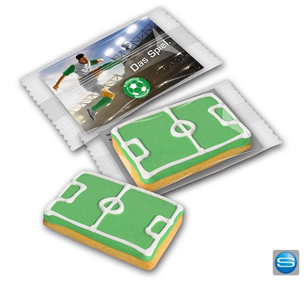 Fußballfeld Keks als Werbemittel mit Ihrem Logo