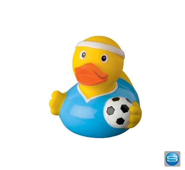 Badeente Fußballer mit Ihrem Logo bedrucken