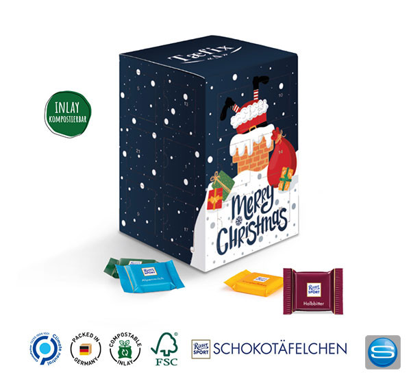 Adventskalender als Tower mit Ritter Sport Täfelchen