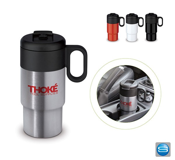 Isolierbecher fürs Auto mit Schriftzug bedrucken