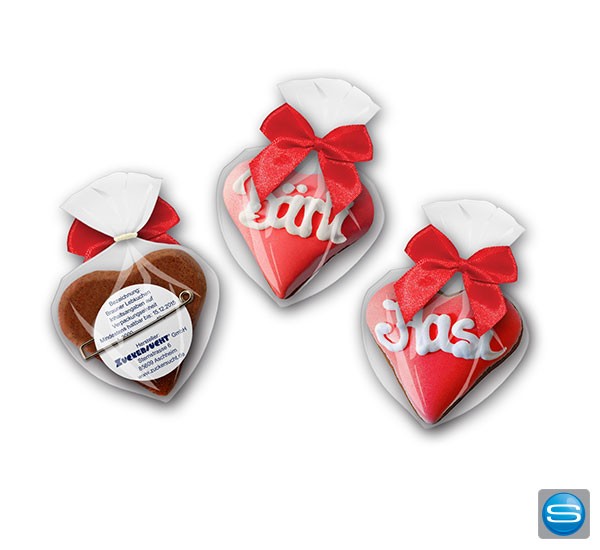 Süßes Lebkuchenherz zum Anstecken