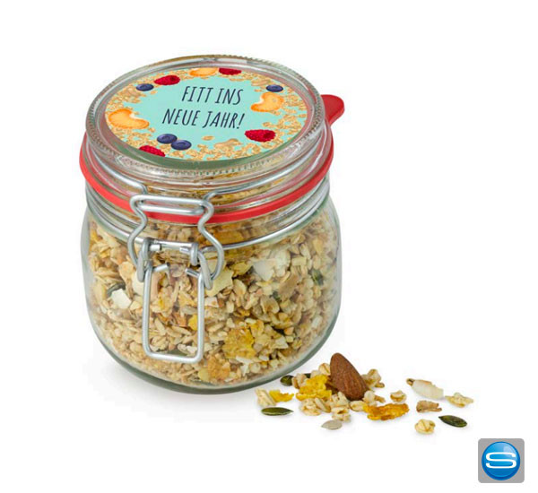 Einmachglas Müsli Mix als Mitarbeitergeschenk