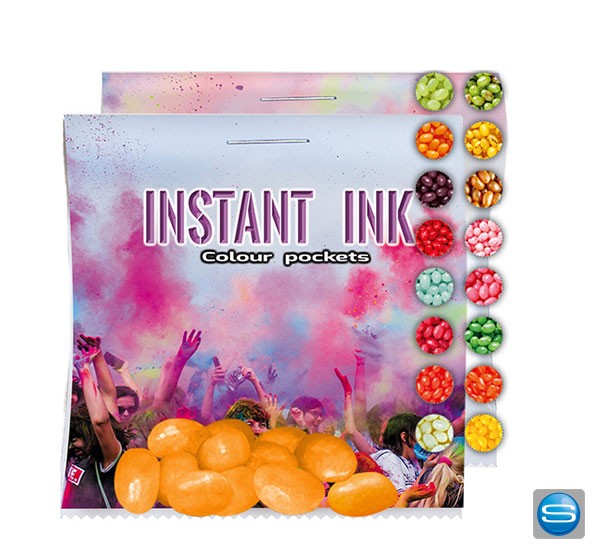 Jelly Beans sortenrrein mit individuell bedruckbaren Werbereiter