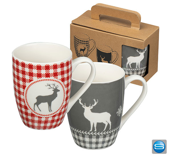 Weihnachtstassen 2er Set mit Ihrem Logo