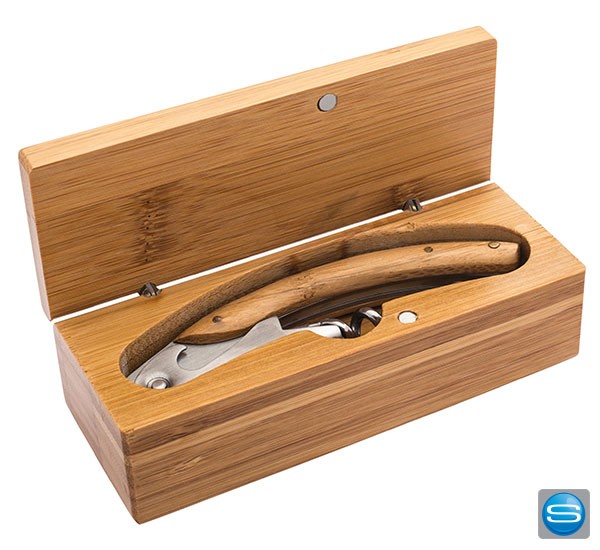 Kellnermesser in Holzbox mit Logogravur