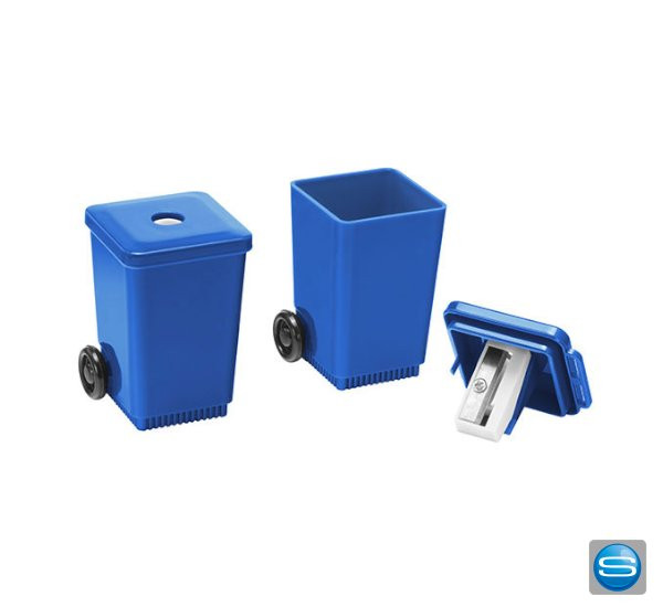 Spitzer Mülltonne als Werbegeschenk mit Logo bedrucken