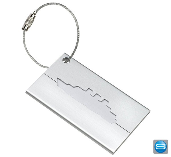 Kofferanhänger Schiff aus Aluminium gravieren