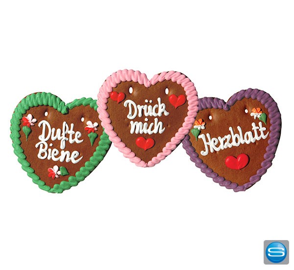 Buntes Lebkuchenherz mit Ihrem Logo
