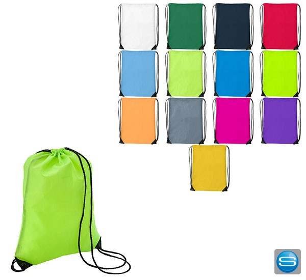 Polyester Turnbeutel in bunten Farben als Werbegeschenk