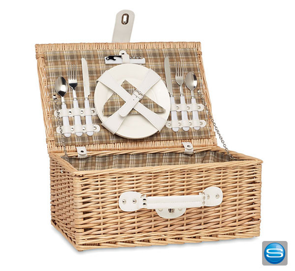 Picknickkorb Set für Zwei mit Ihrem Firmenzeichen